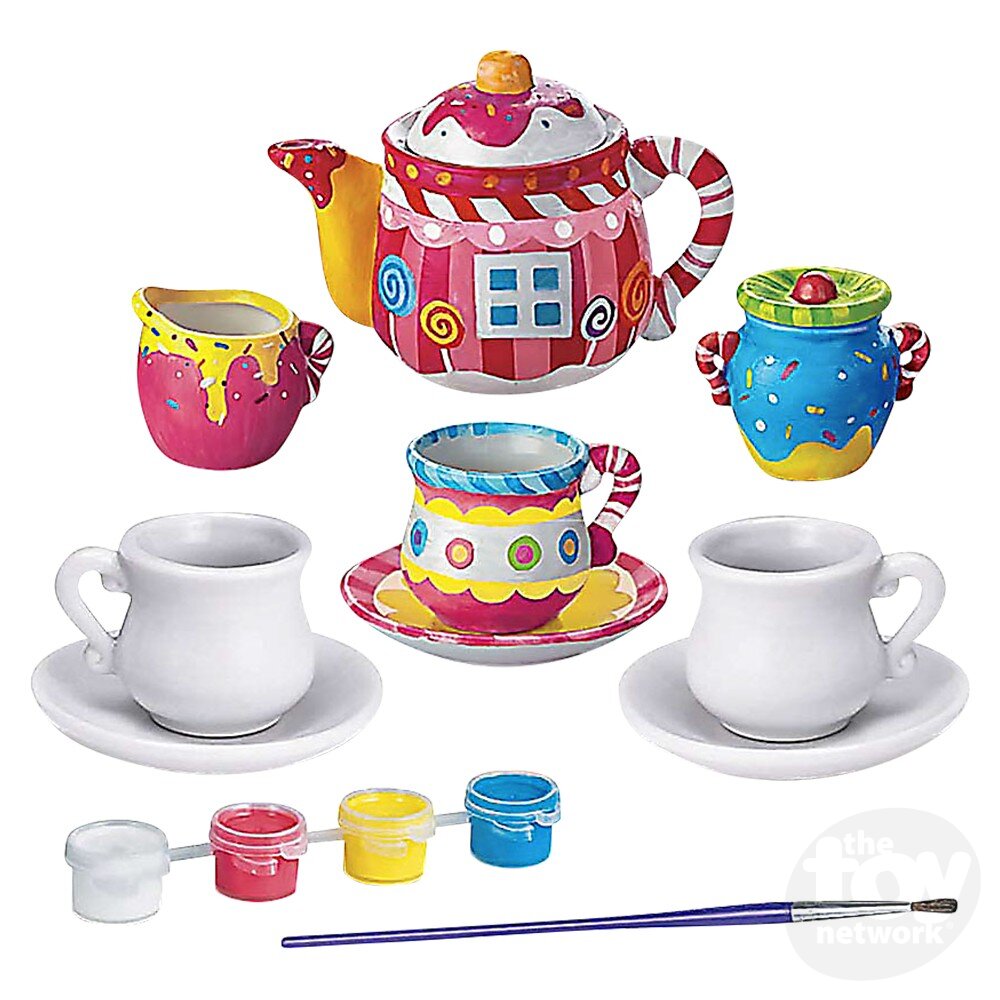 The Toy Network-Paint Your Own Mini Tea Set-4M-04541-Legacy Toys