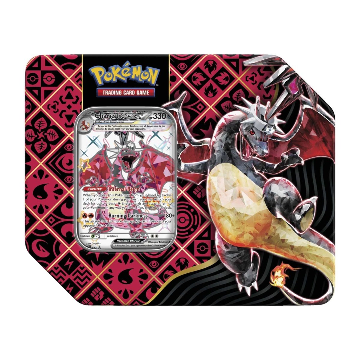 ACD Distribution-Pokémon TCG: Scarlet & Violet: Paldean Fates - Shiny Pokémon Tin-85624-Char-Charizard ex-Legacy Toys