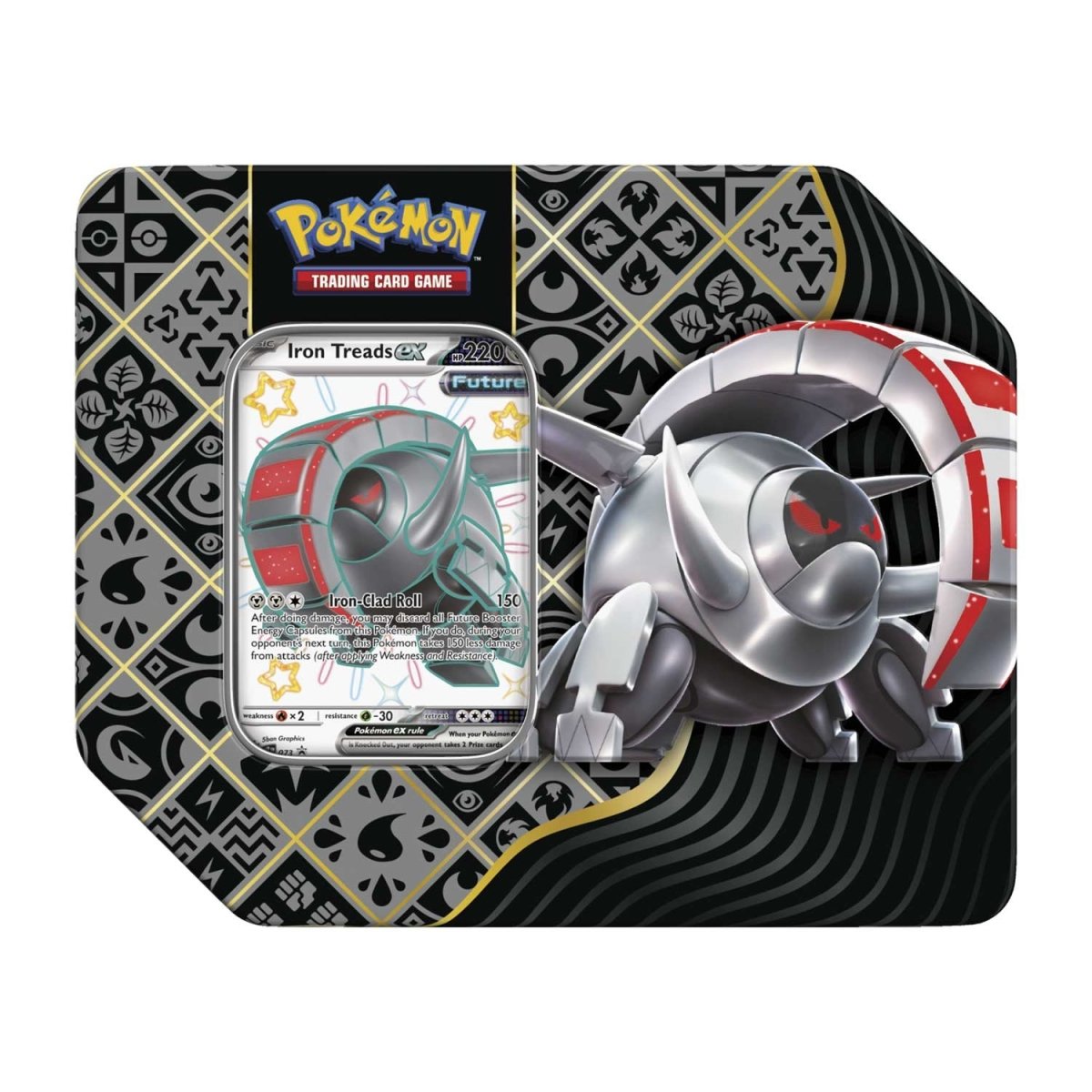 ACD Distribution-Pokémon TCG: Scarlet & Violet: Paldean Fates - Shiny Pokémon Tin-85626-IrTr-Iron Treads ex-Legacy Toys