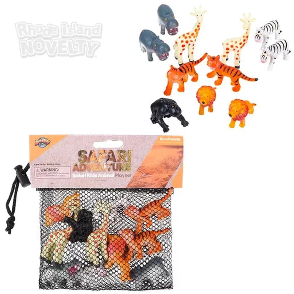 The Toy Network-12 Piece Safari Kids Mesh Bag Play Set-AT-MTSKI-Legacy Toys