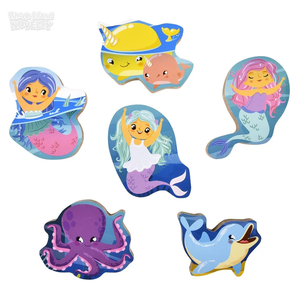 The Toy Network-6 Piece Chunky Mermaid Wooden Puzzle-AG-CHMER-Legacy Toys