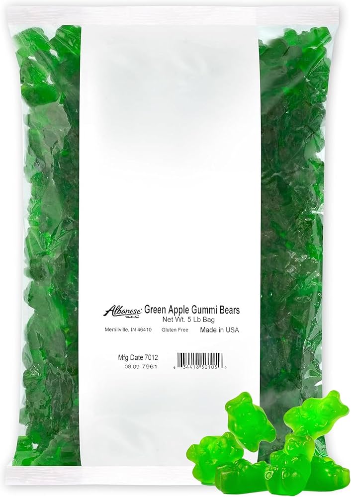 Albanese Confectionery-Green Apple Gummi Bears 5lb-50105-Legacy Toys