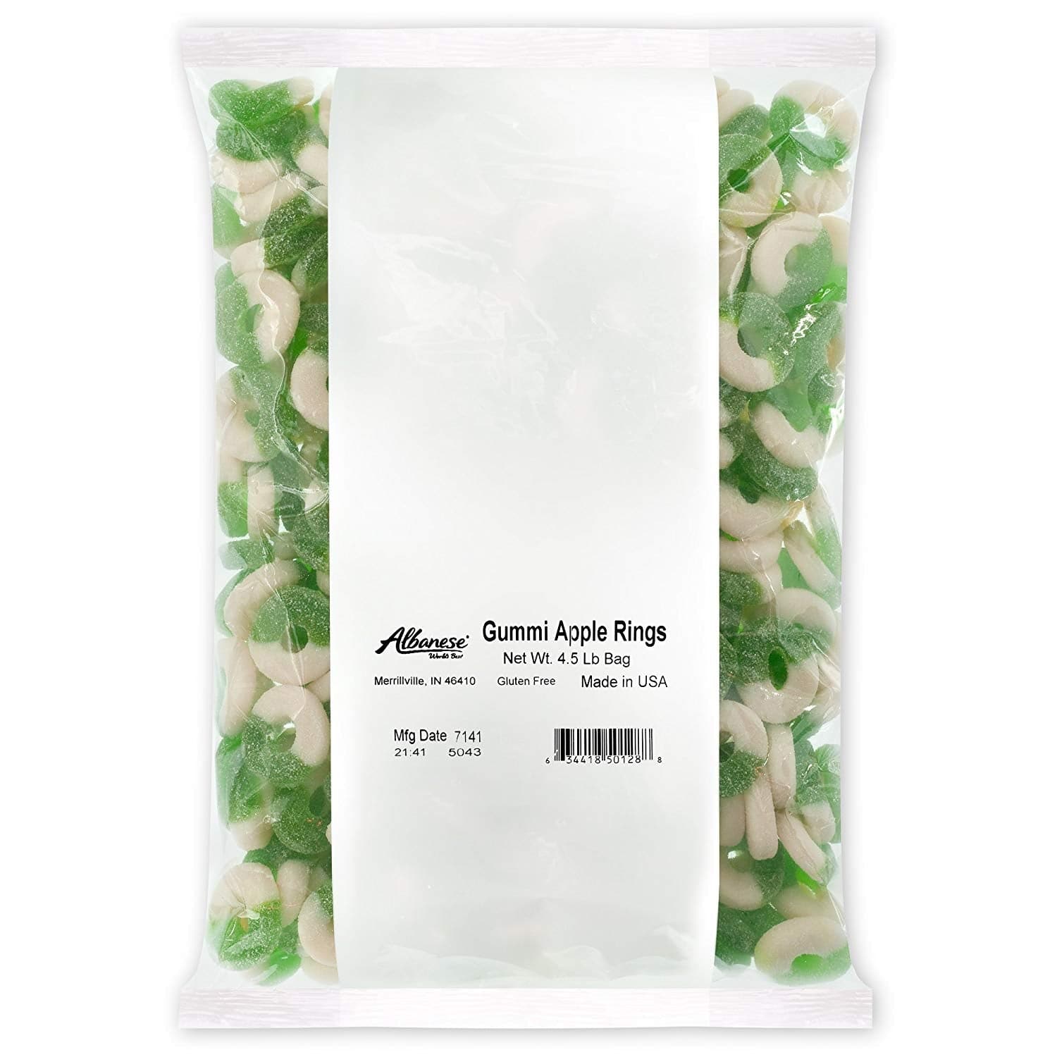 Albanese Confectionery-Gummi Apple Rings 4.5 lb. Bag-50128-Legacy Toys