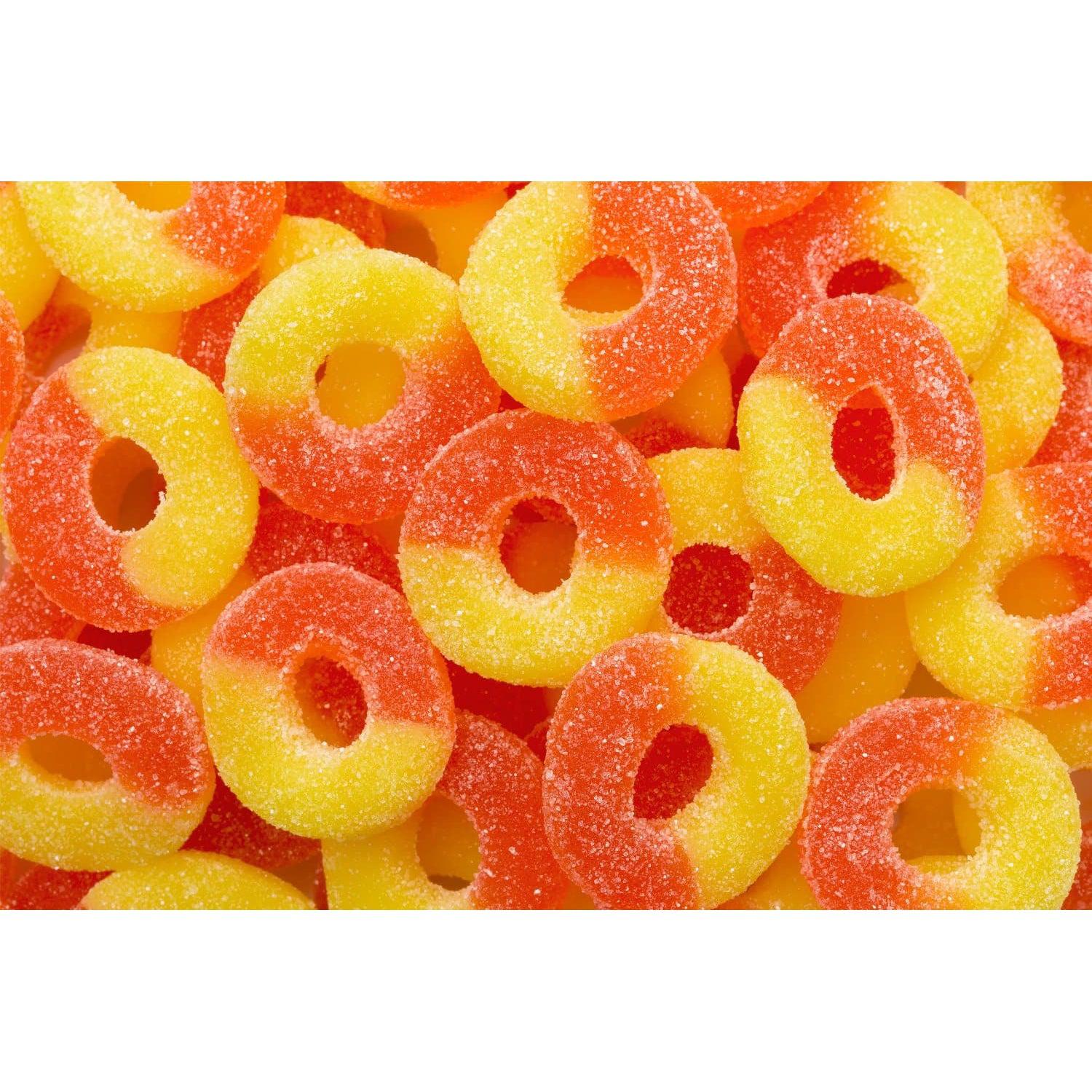 Albanese Confectionery-Gummi Peach Rings 4.5 lb. Bag-50129-Legacy Toys