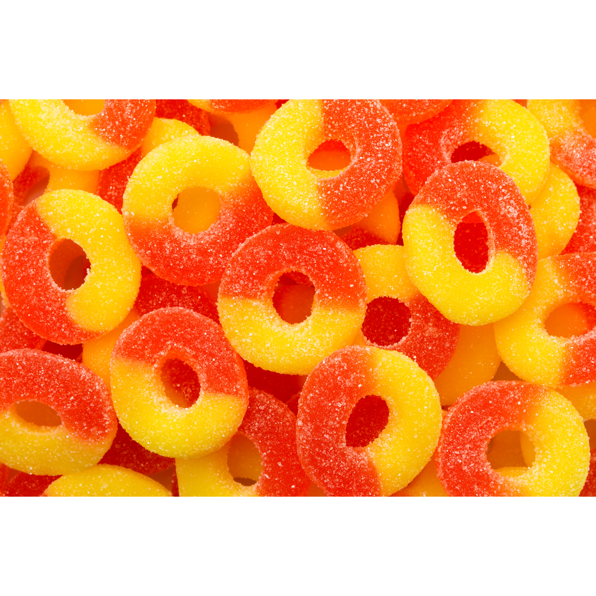 Albanese Confectionery-Gummi Peach Rings 7 oz. Peg Bag-53349-Legacy Toys