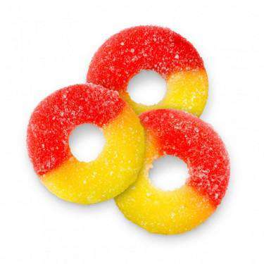 Albanese Confectionery-Gummi Strawberry Banana Rings 4.5 lb. Bag-50130-Legacy Toys