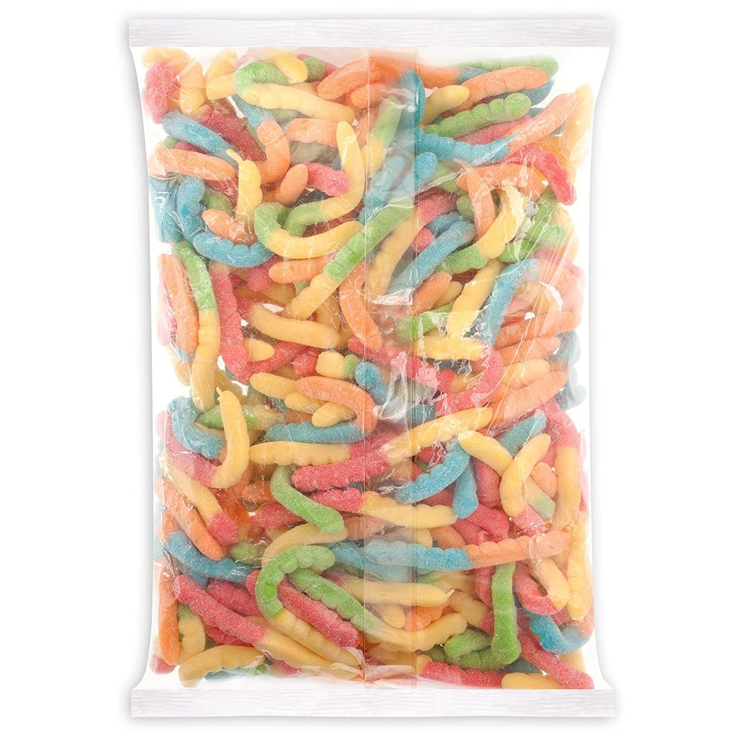 Albanese Confectionery-Sour Large Neon Gummi Worms 4.5 lb. Bag-50104-Legacy Toys