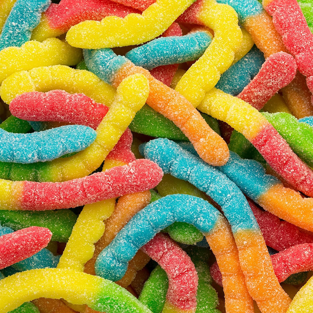 Albanese Confectionery-Sour Large Neon Gummi Worms 4.5 lb. Bag-50104-Legacy Toys