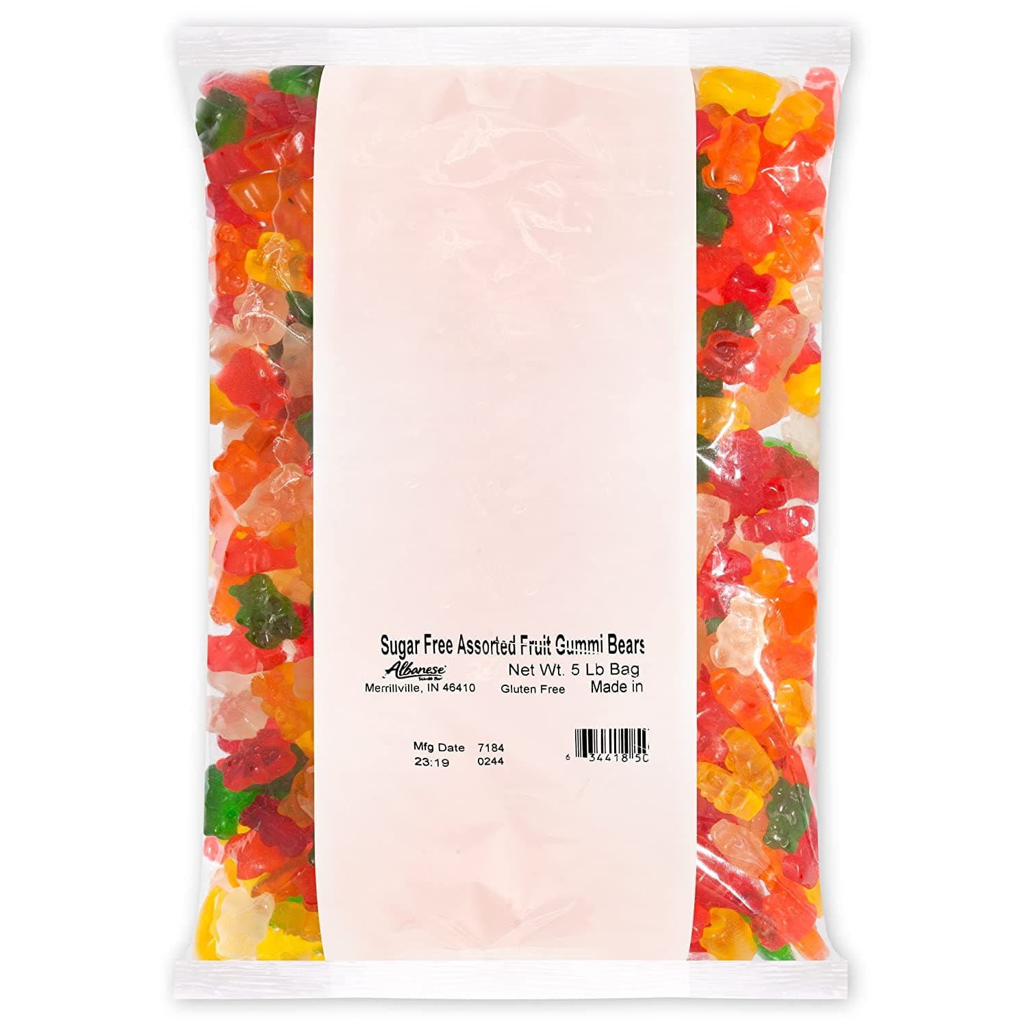 Albanese Confectionery-Sugar Free Assorted Fruit Gummi Bears 5 lb. Bag-50127-Legacy Toys