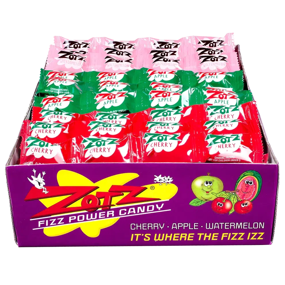 Albanese Confectionery-Zotz Strings - Cherry, Apple, Watermelon-0500-Box of 48-Legacy Toys