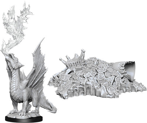 Alliance Games-D&D Nolzur's Marvelous Miniatures-WZK90028-Gold Dragon Wyrmling & Small Treasure Pile-Legacy Toys