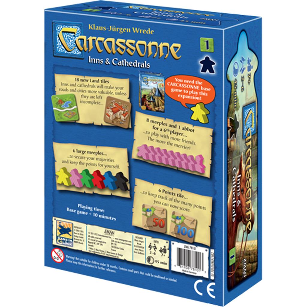 Asmodee-Carcassonne Expansion 1: Inns and Cathedrals New Edition-ZM7811-Legacy Toys