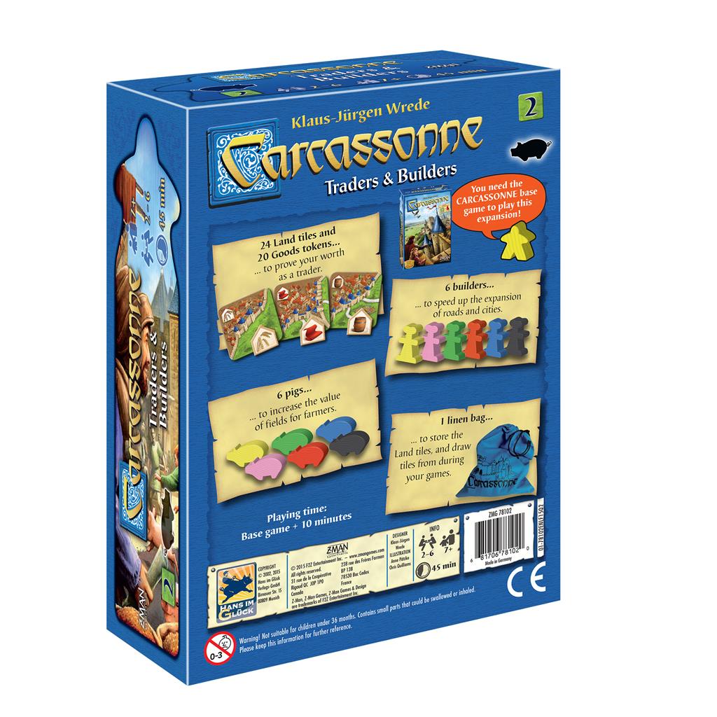 Asmodee-Carcassonne Expansion 2: Traders and Builders-ZM7812-Legacy Toys