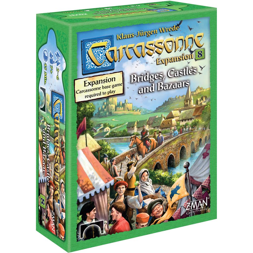 Asmodee-Carcassonne Expansion 8: Bridges, Castles and Bazaars-ZM7818-Legacy Toys