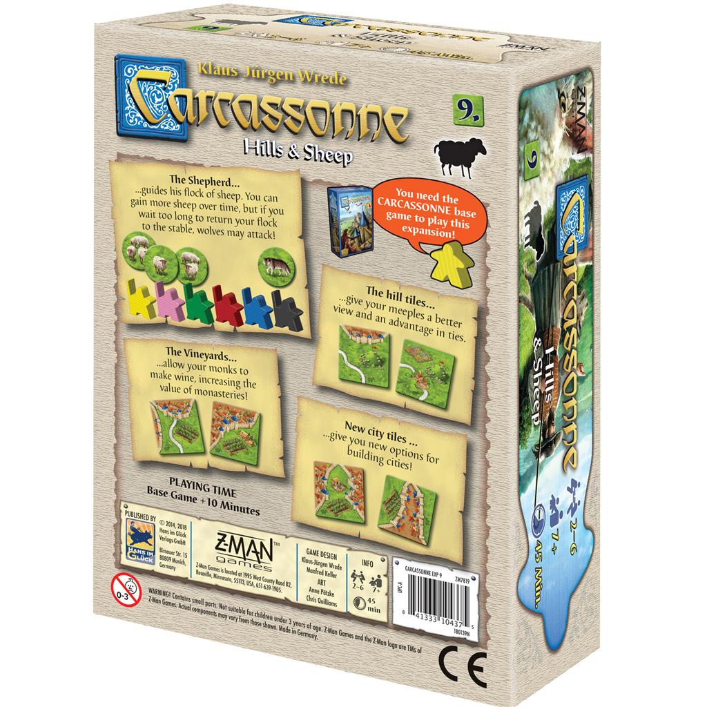 Asmodee-Carcassonne Expansion 9: Hills and Sheep-ZM7819-Legacy Toys