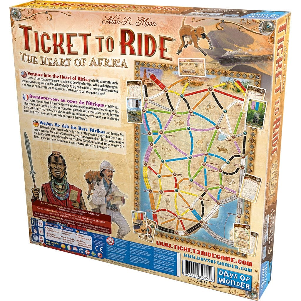 Asmodee-Ticket to Ride - Map Collection 3: The Heart of Africa-DO7217-Legacy Toys