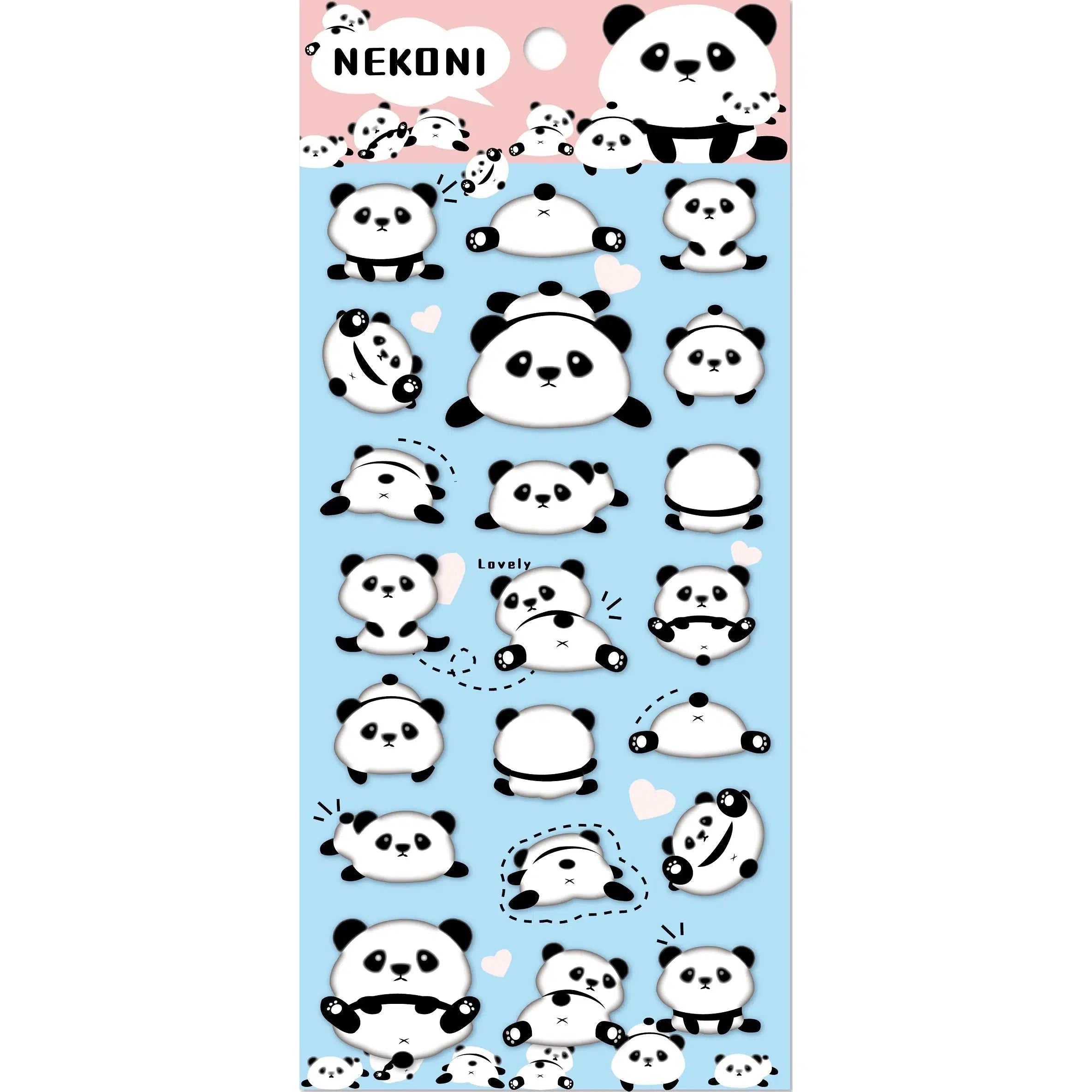 BC Mini-Panda Puffy Stickers-50476-Legacy Toys