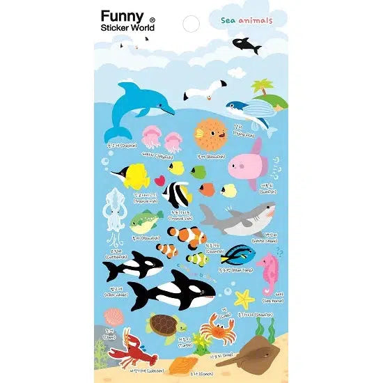 BC Mini-Sea Animals Puffy Stickers-31519-Legacy Toys