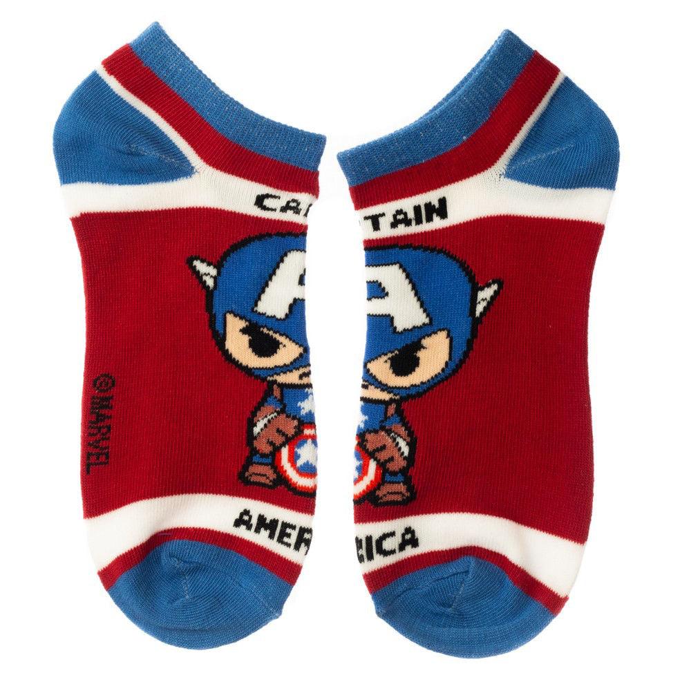 Bio World-Marvel Chibi Avengers - 5 Pair Ankle Socks-XS95GXMVU00PP00-Legacy Toys