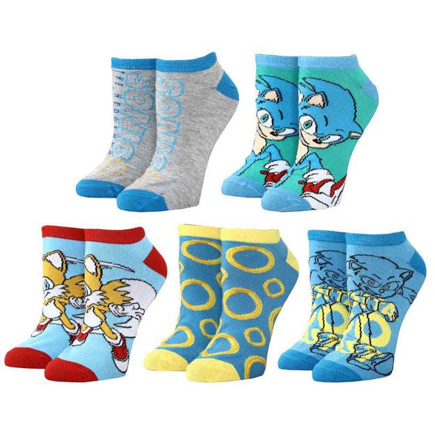 Bio World-Sonic the Hedgehog 2 Logo 5 Pair Ankle Socks-ASF1FJJLASPP00-Legacy Toys