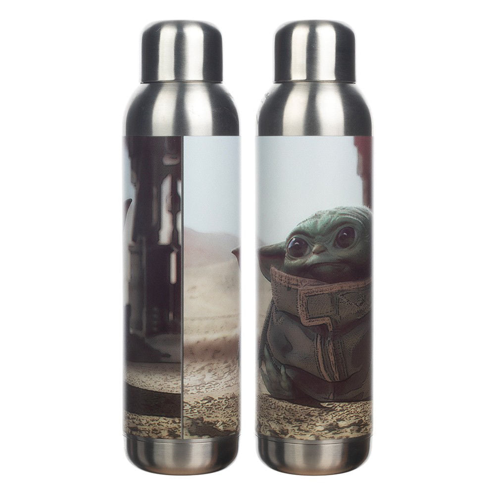 Bio World-Star Wars The Mandalorian Grogu 22oz. UV Stainless Steel Water Bottle-WA97YZSTW00VI00-Legacy Toys