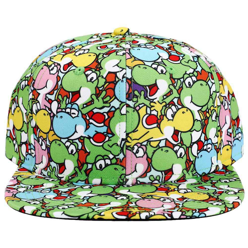 Bio World-Super Mario Yoshi Youth AOP Flat Bill Snapback Hat-SB9UTQSMBPP00-Legacy Toys