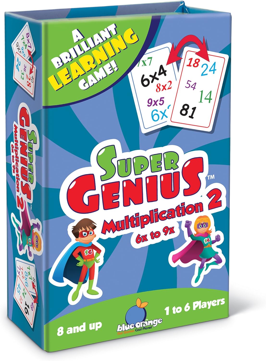 Blue Orange Games-Super Genius Multiplication 2-01307-Legacy Toys