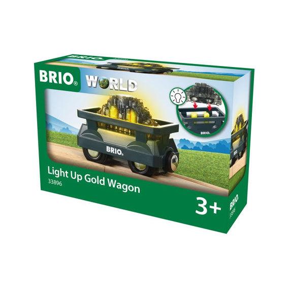 BRIO-Light Up Gold Wagon-33896-Legacy Toys