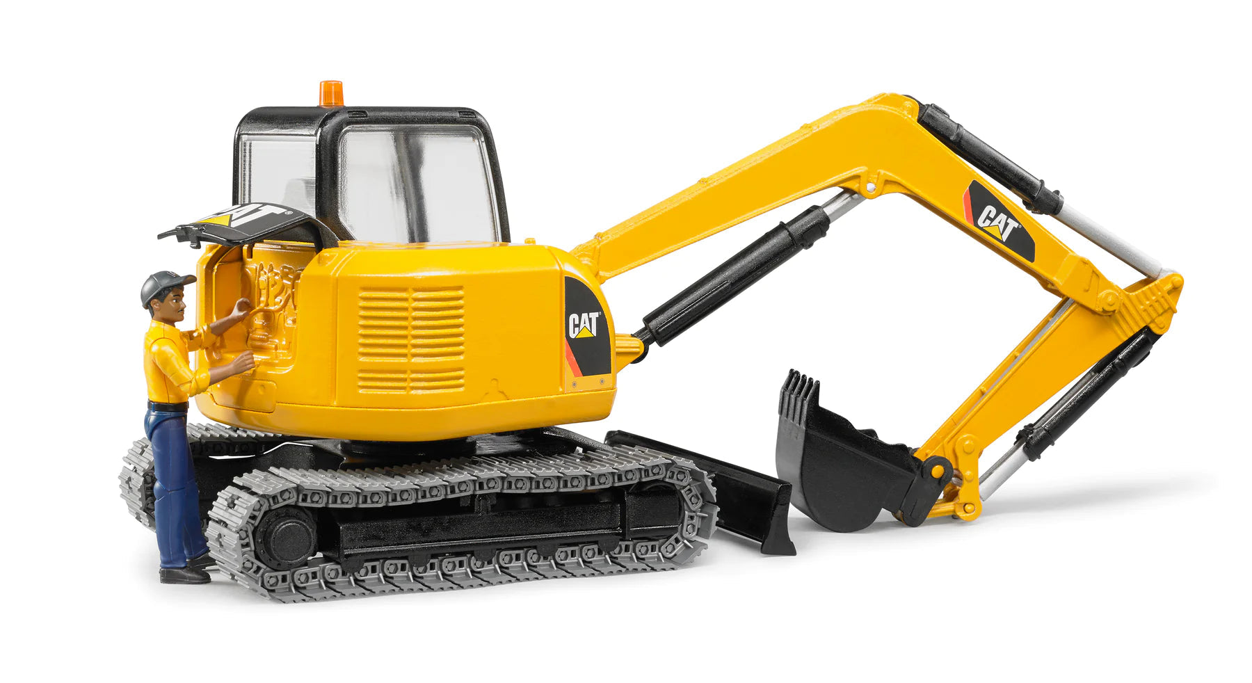 Bruder-CATERPILLAR Mini Excavator with worker-02467-Legacy Toys