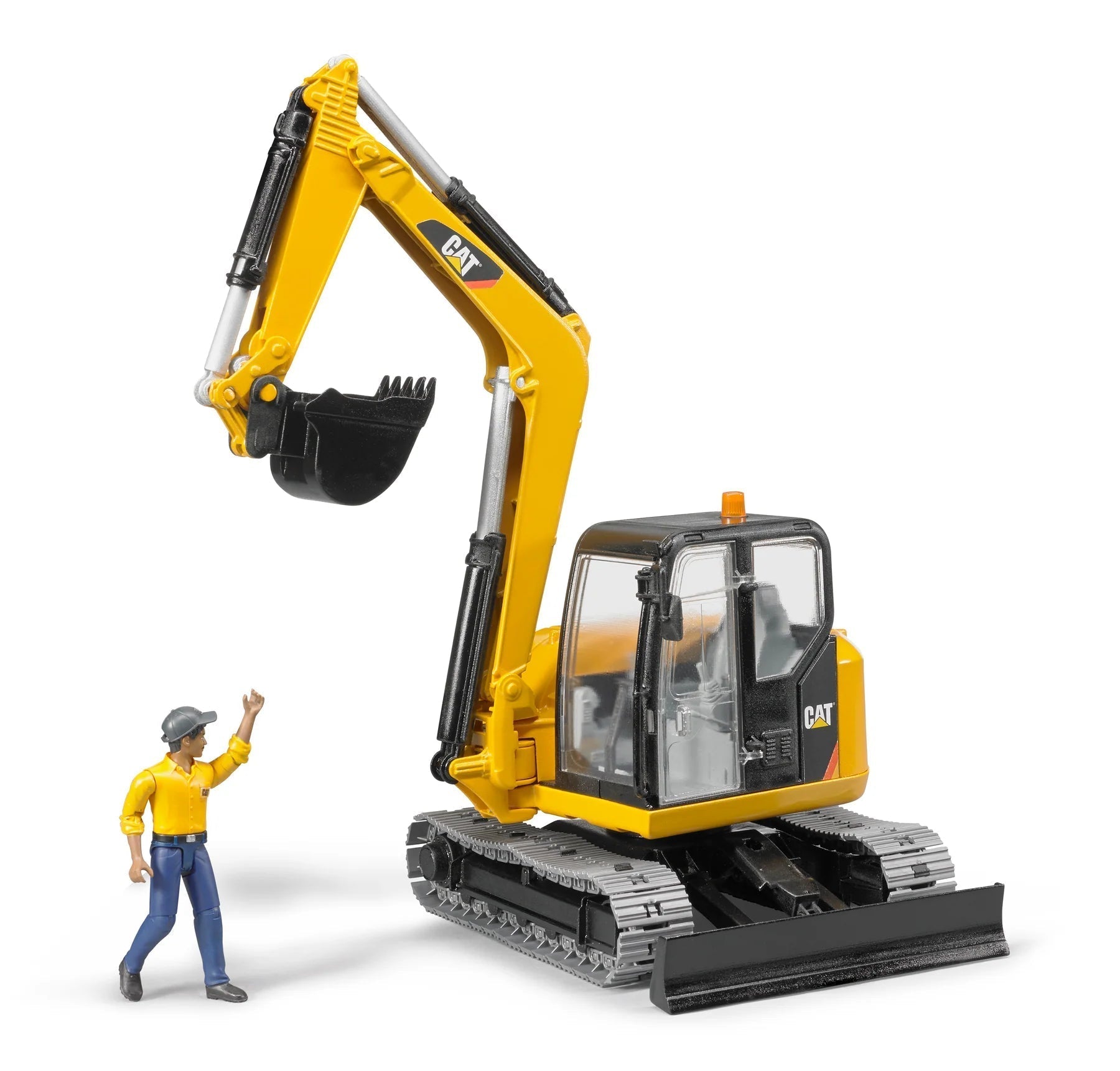 Bruder-CATERPILLAR Mini Excavator with worker-02467-Legacy Toys