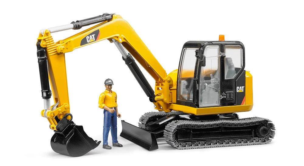 Bruder-CATERPILLAR Mini Excavator with worker-02467-Legacy Toys