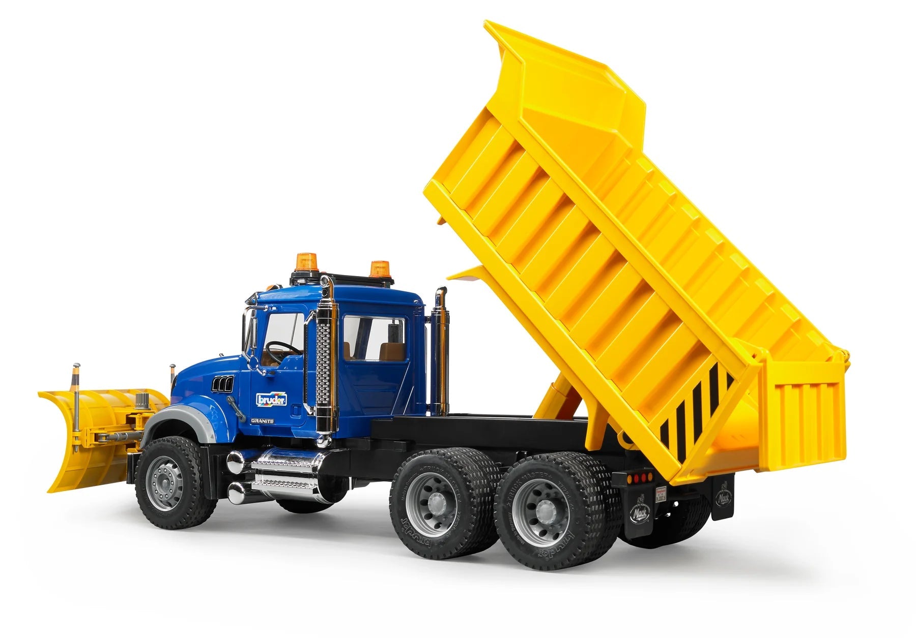 Bruder-MACK Granite Dump Truck with Snow Plow Blade-02825-Legacy Toys