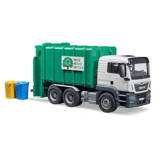 Bruder-MAN TGS Rear Loading Garbage Truck - Green-03763-Legacy Toys