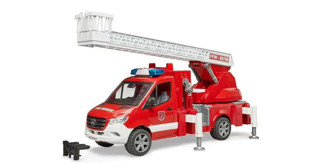 Bruder-MB Sprinter Fire Engine w Ladder Water Pump & L/SModule-02673-Legacy Toys