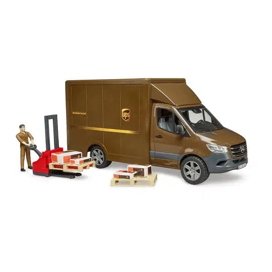 Bruder-MB Sprinter UPS Truck with Manually Operated Pallet Jack-02678-Legacy Toys