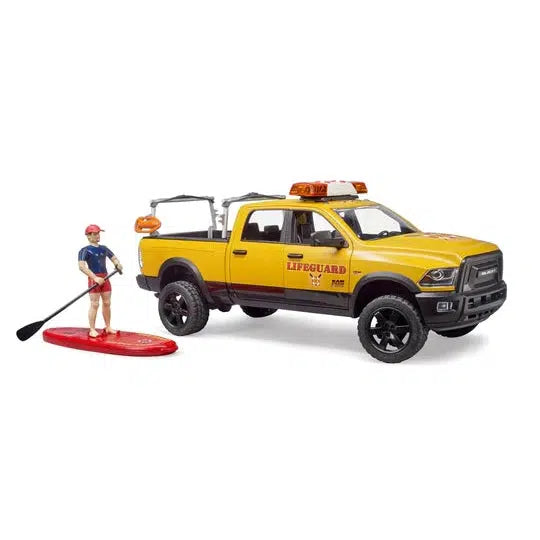 Bruder-RAM 2500 Power Wagon Lifeguard w/ Figure, Stand-up Paddle and Light + Sound Module-02506-Legacy Toys