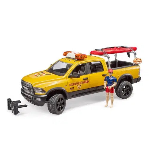 Bruder-RAM 2500 Power Wagon Lifeguard w/ Figure, Stand-up Paddle and Light + Sound Module-02506-Legacy Toys