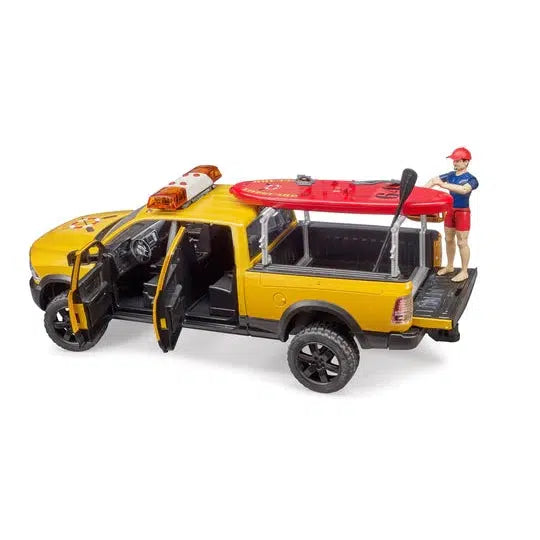 Bruder-RAM 2500 Power Wagon Lifeguard w/ Figure, Stand-up Paddle and Light + Sound Module-02506-Legacy Toys