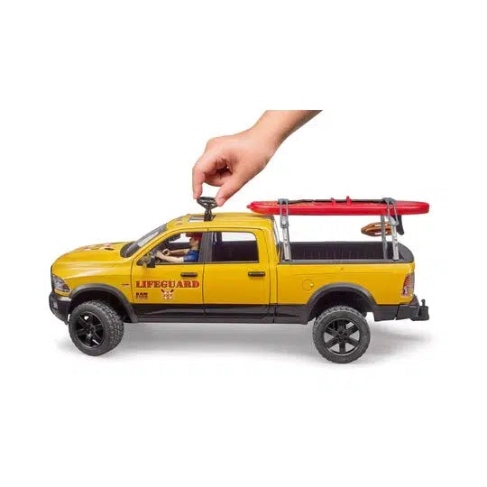 Bruder-RAM 2500 Power Wagon Lifeguard w/ Figure, Stand-up Paddle and Light + Sound Module-02506-Legacy Toys