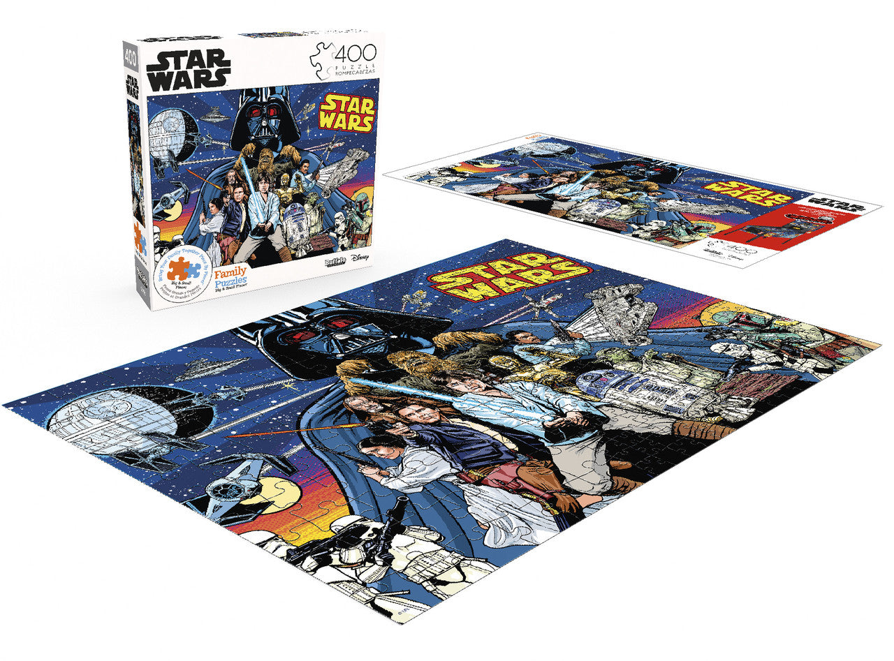 Buffalo Games-Family Puzzle: Star Wars: Comic Pinball Art - 400 Piece Puzzle-22003-Legacy Toys