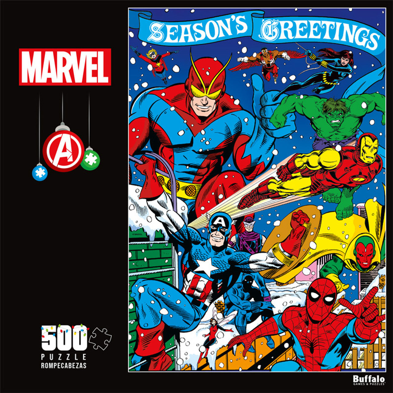 Buffalo Games-Marvel: Seasons Greetings from The Avengers - 500 Piece Puzzle-3210-Legacy Toys