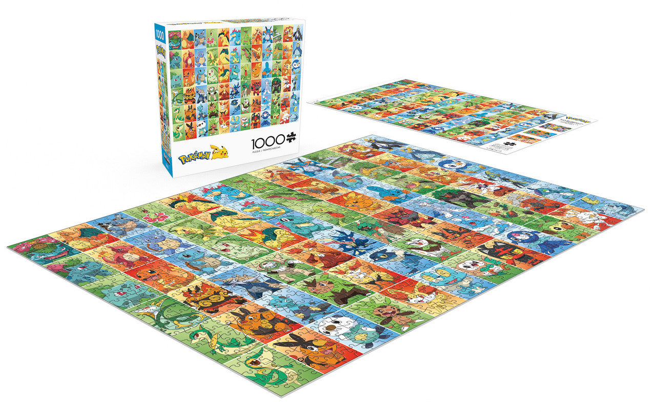 Buffalo Games-Pokémon: First Partners Squares - 1000 Piece Puzzle-11832-Legacy Toys