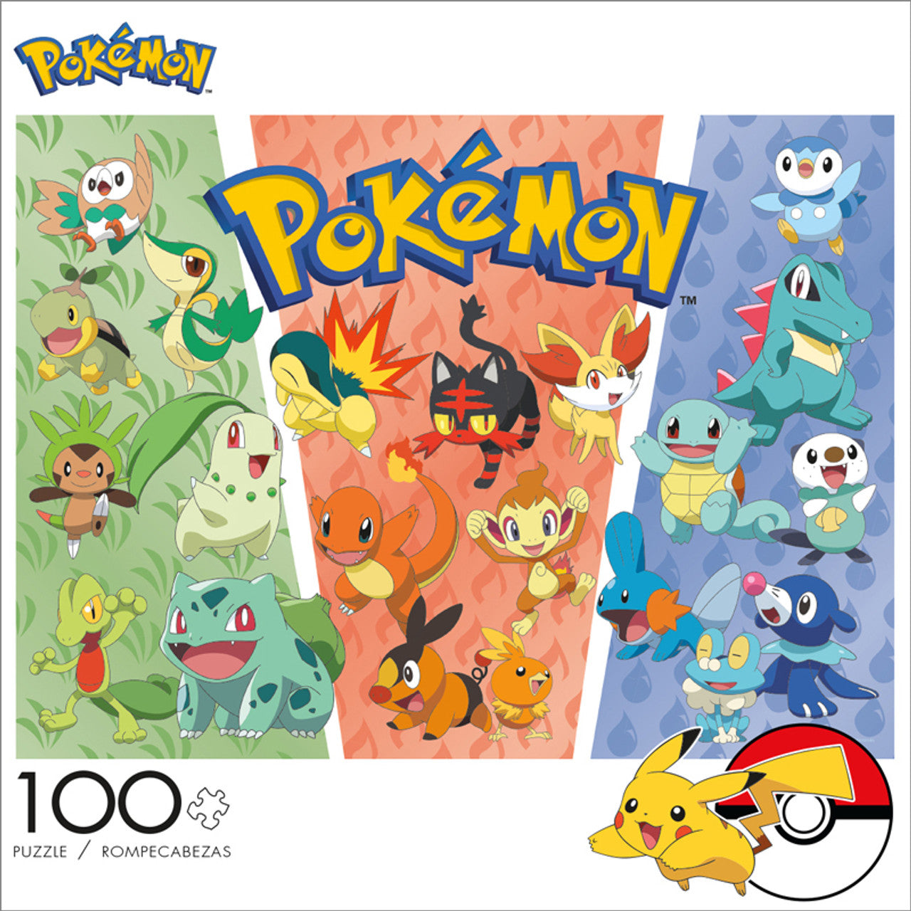Buffalo Games-Pokémon Partners Grass, Fire, Water - 100 Piece Puzzle-4804-Legacy Toys