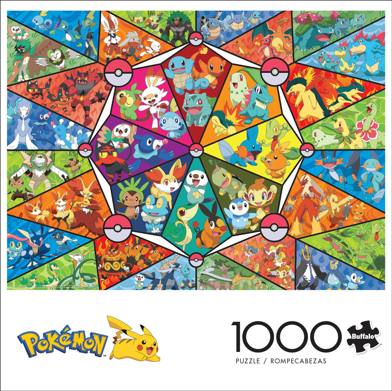 Buffalo Games-Pokémon: Stained Glass Starters - 1000 Piece Puzzle-11833-Legacy Toys
