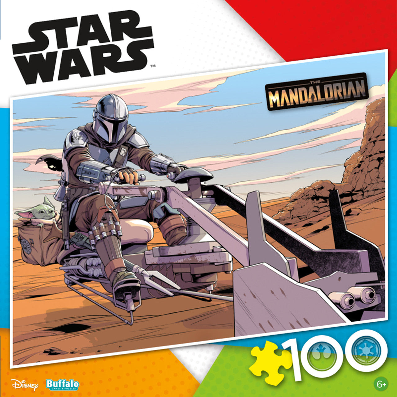 Buffalo Games-Star Wars: The Mandalorian: Speed Biker Strike - 100 Piece Puzzle-4814-Legacy Toys