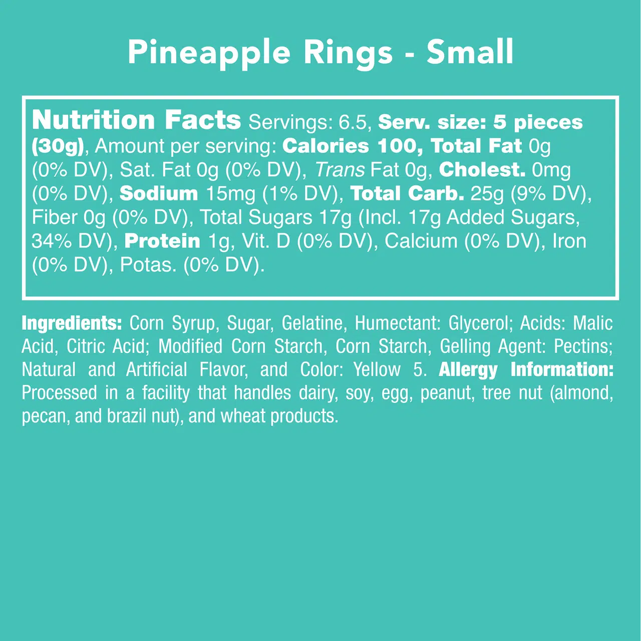 Candy Club-Pineapple Rings Small Jar-RS1705-00-20-Legacy Toys