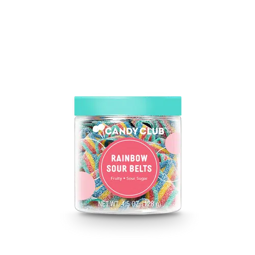 Candy Club-Rainbow Sour Belts Small Jar-RS1602-00-02-Legacy Toys