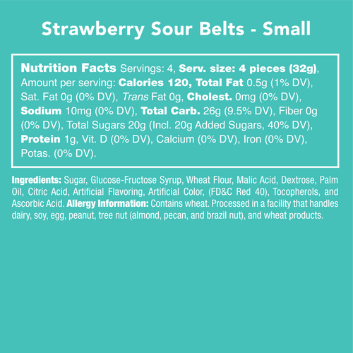 Candy Club-Strawberry Sour Belts Small Jar-RS1606-00-07-Legacy Toys