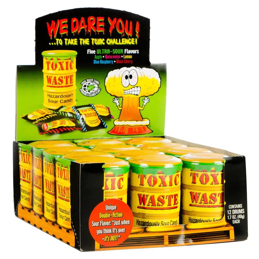 Candy Dynamics-Toxic Waste Original Yellow Drum 1.7 oz.-87410-1-Legacy Toys