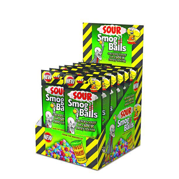 Candy Dynamics-Toxic Waste Smog Balls 3 oz. Bag-21003-12-Box of 12-Legacy Toys